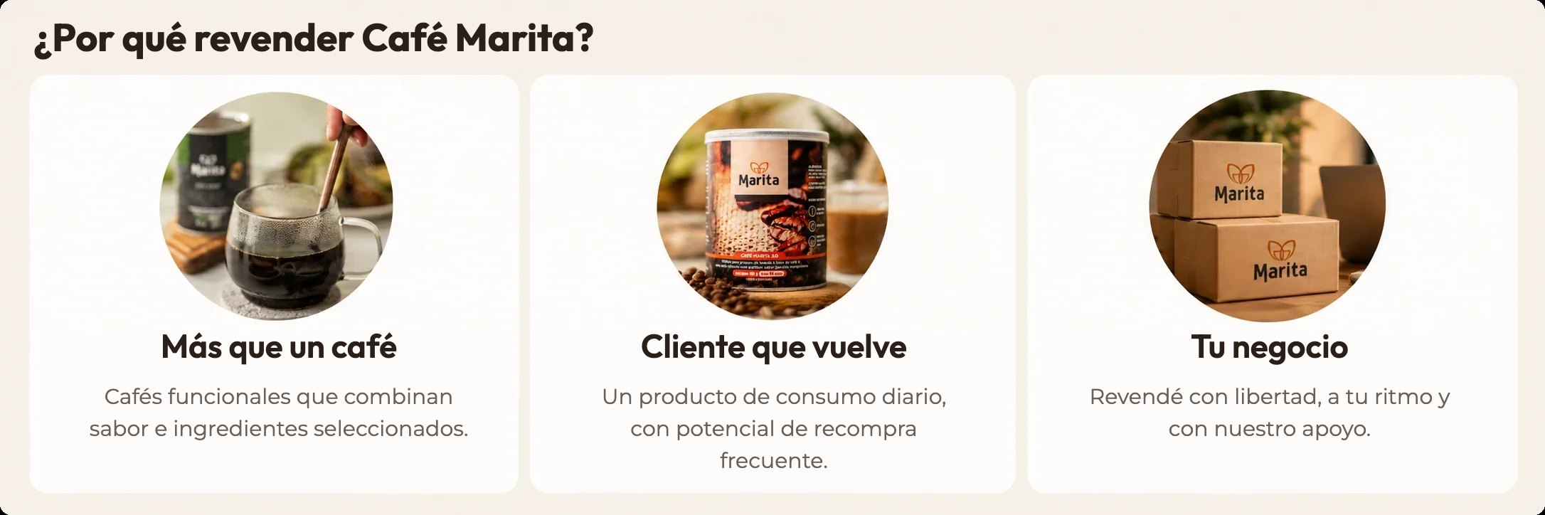 ¿Por qué revender Café Marita? Más que un café. Cliente que vuelve. Tu negocio.